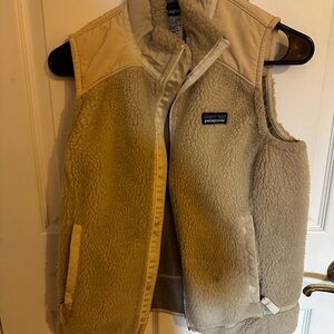 Patagonia Cream Sherpa Nylon Fleece Vest